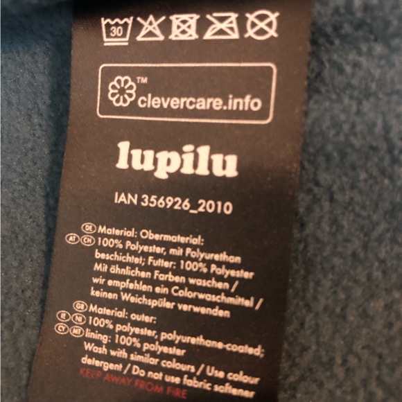 NWT Lupilu Waterproof Fleece Lined Dinosaur Jacket Rain Coat Kids Sz 4-6 4-5 5-6 - Picture 5 of 9